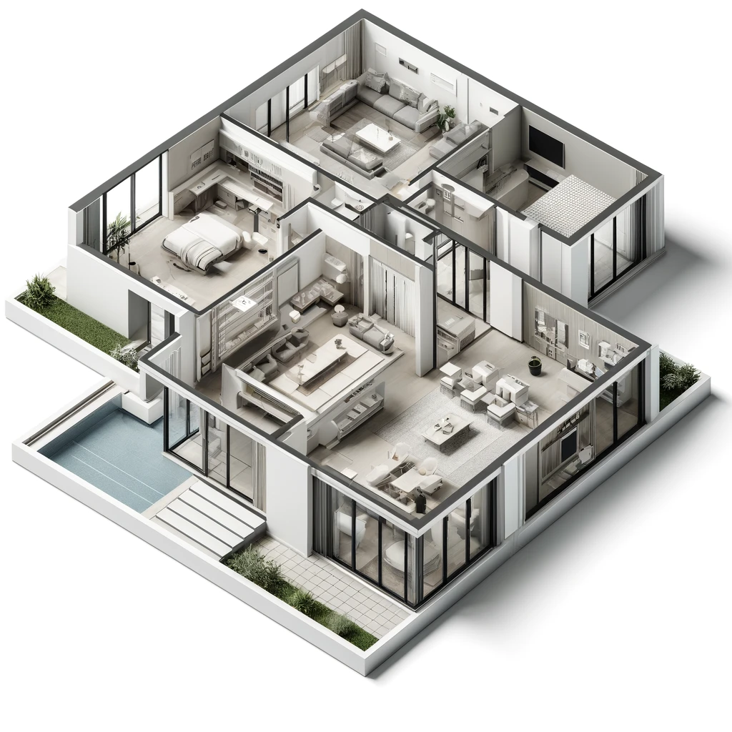 Plan de maison 3d pour une maison réelle
